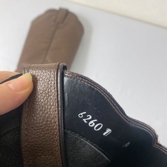 Cowgirl boots 7.5 B narrow foot brown leather custom made soft soles - Picture 3 of 8